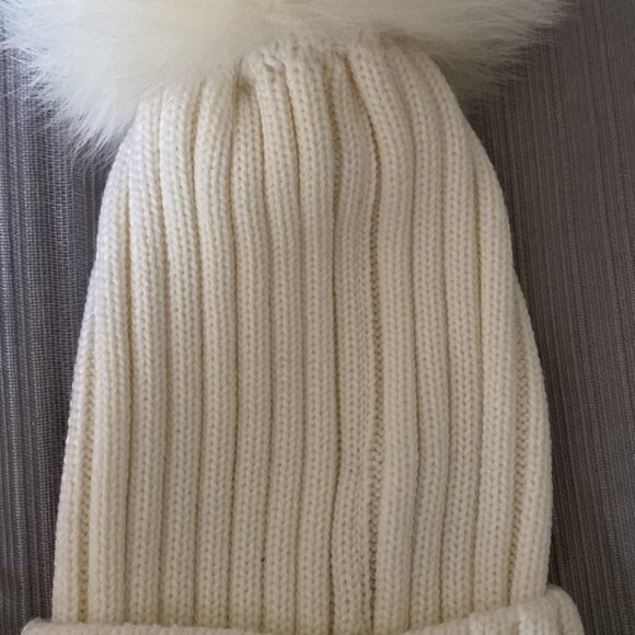 Moncler white beanie